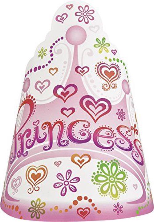 unique princess diva party hats (8 count), pink